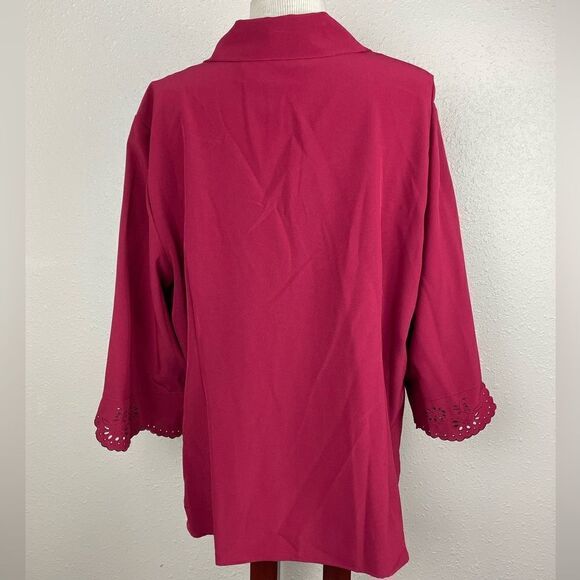 EUC Covington Womens Maroon Blouse Top Size 20-22W - Picture 6 of 7